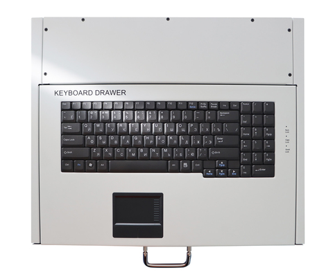 1U Rack Mount Keyboard Drawer With Touchpad Industrial Keyboard