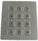 RS232 interface dustproof industrial flat key ATM metal keypad 12 key